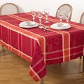 Saro Lifestyle SARO  70 x 140 in. Pumpion Collection Plaid Design Tablecloth - Multi Color 3005.M70140B